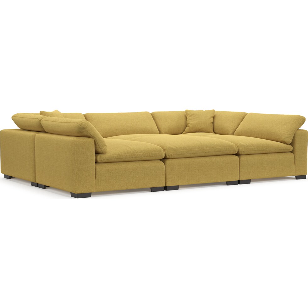 plush yellow sectional   