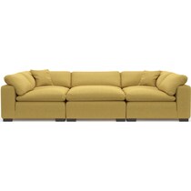 plush yellow sectional   