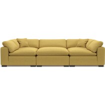 plush yellow sectional   