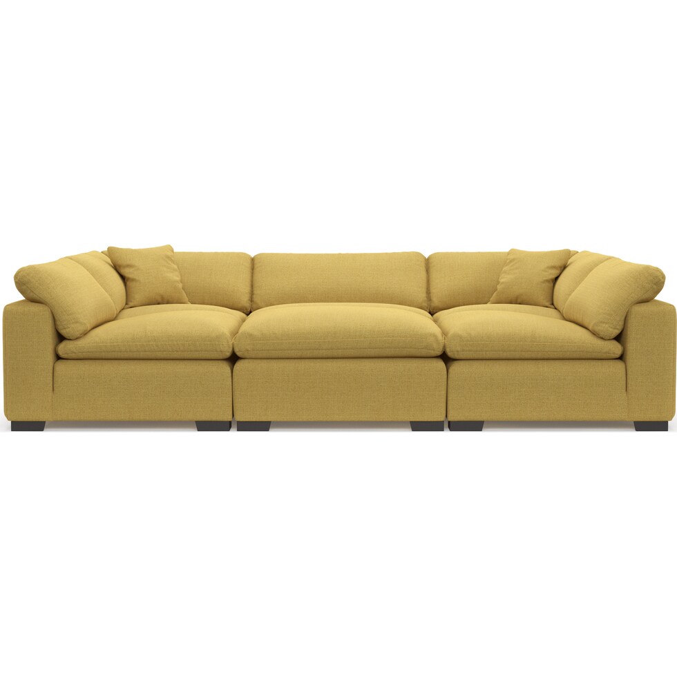 plush yellow sectional   