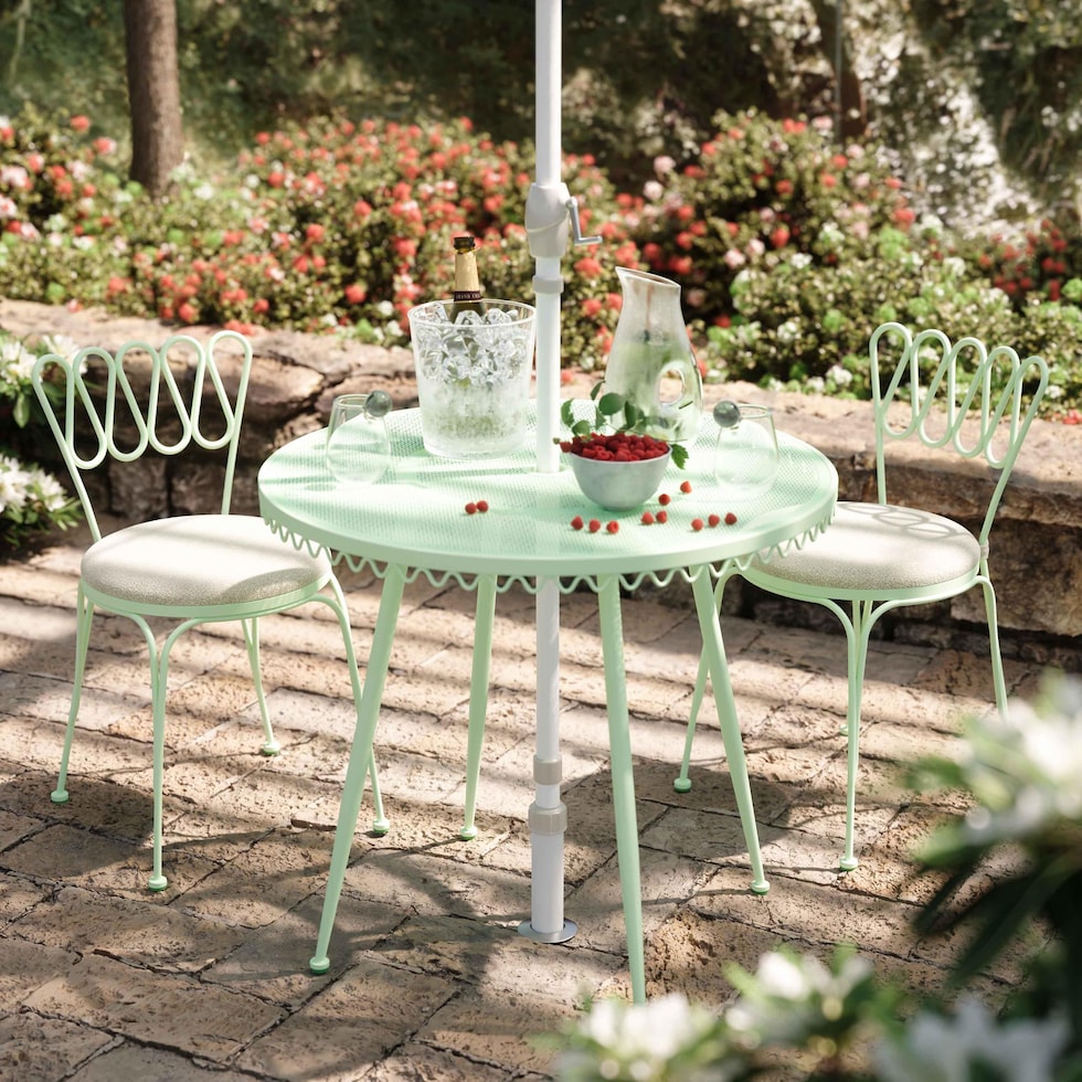 plymouth green outdoor dining table   