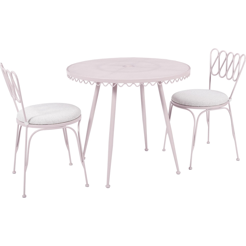 plymouth pink outdoor dining table   