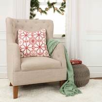 poinsettia red accent pillow   