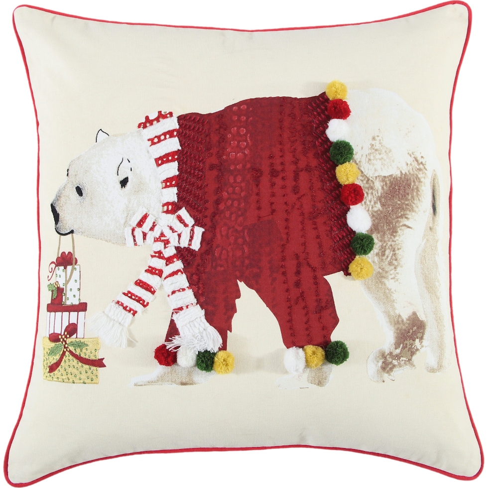 polar bear multi accent pillow   