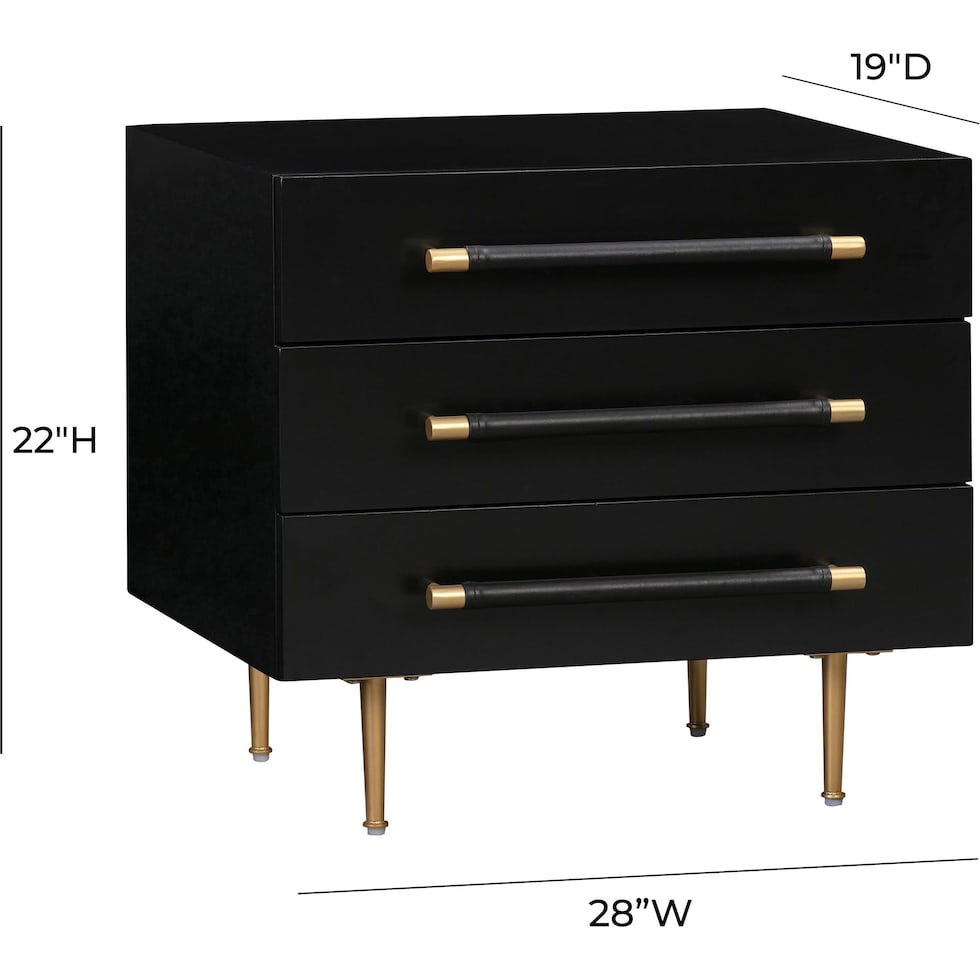 pollux black nightstand   