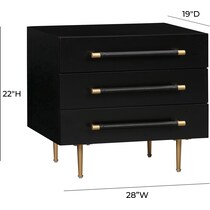 pollux black nightstand   