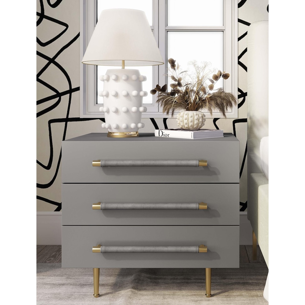 pollux gray nightstand   