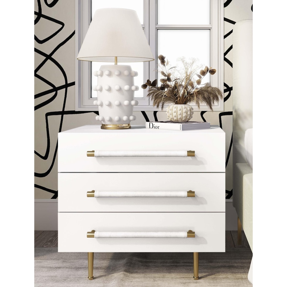 pollux white nightstand   