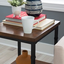 polson dark brown end table   