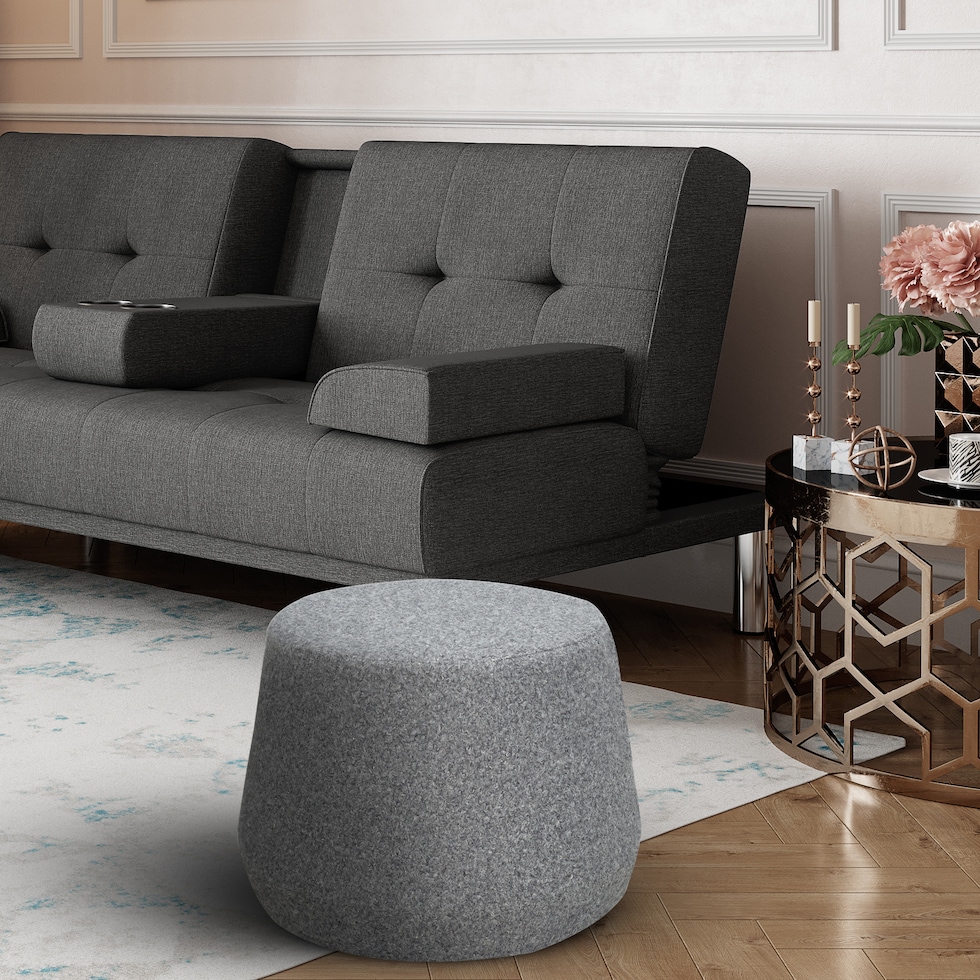 pomona gray ottoman   