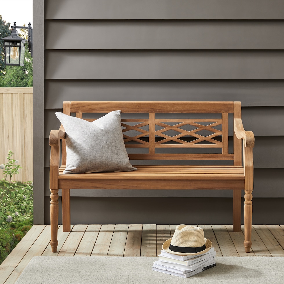 pompano light brown outdoor bench   