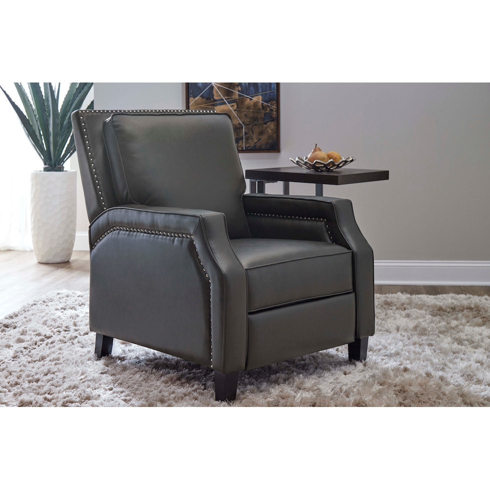 portico gray manual recliner   