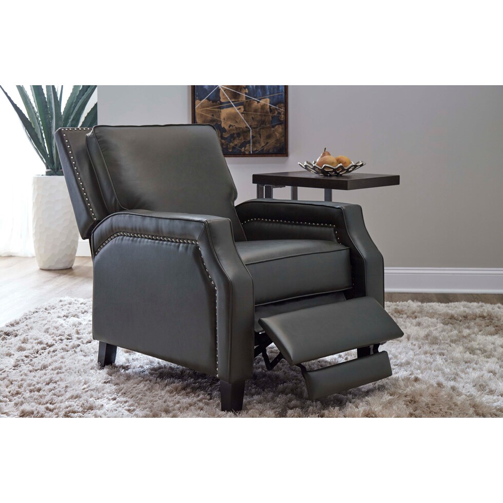 portico gray manual recliner   