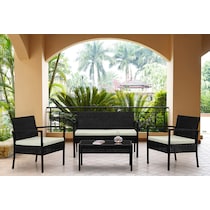 portland black cream outdoor loveseat set   