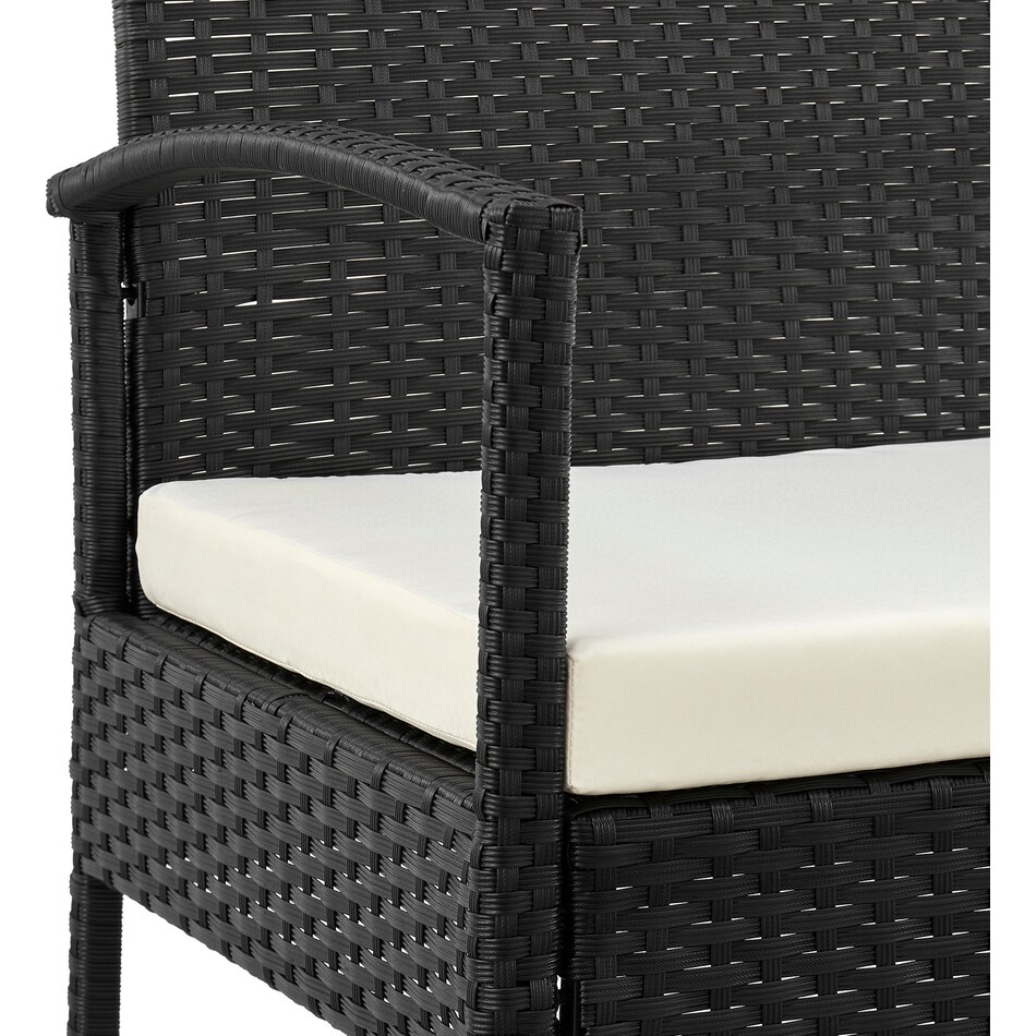 portland black cream outdoor loveseat set   