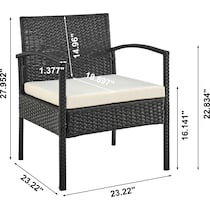 portland black cream outdoor loveseat set   