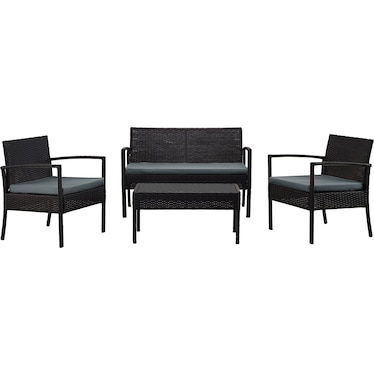 Portland Outdoor Loveseat, Set of 2 Chairs and Coffee Table