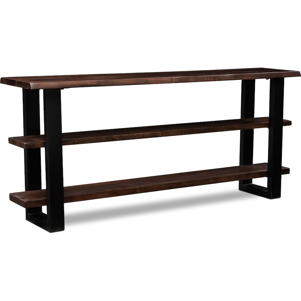 portland dark brown console table   