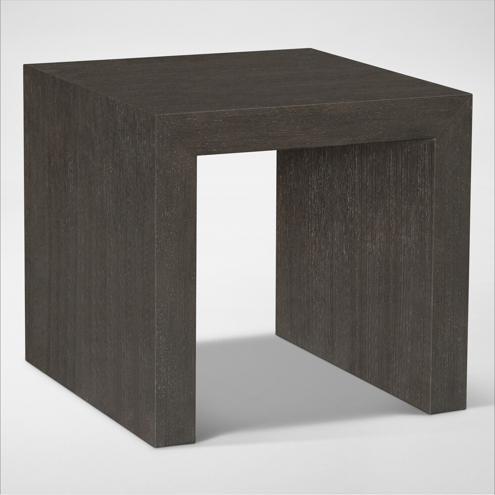 portland gray end table   