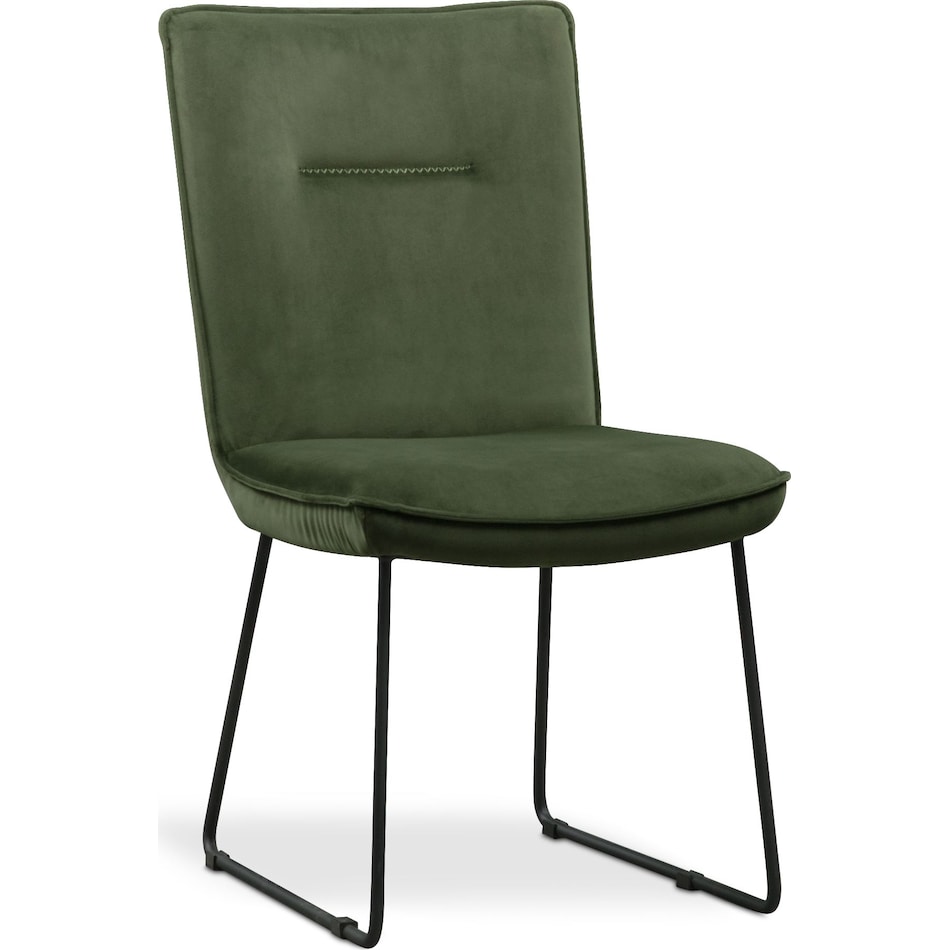 portland green upholstered side chair   