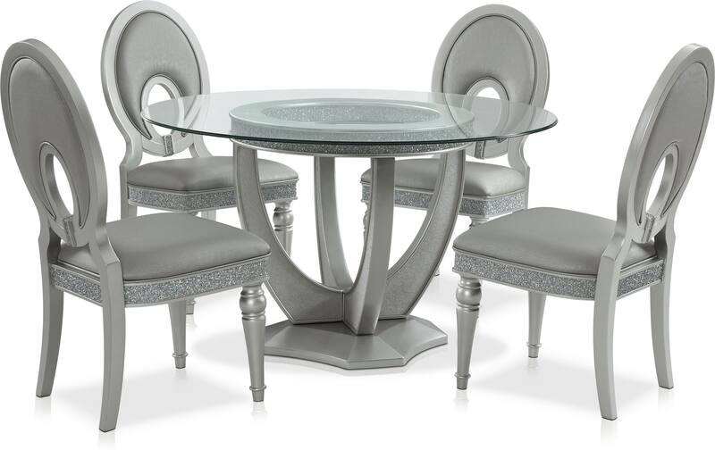Posh Round Dining Table and 4 Dining Chairs Value City Furniture