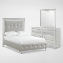 posh silver  pc full bedroom   