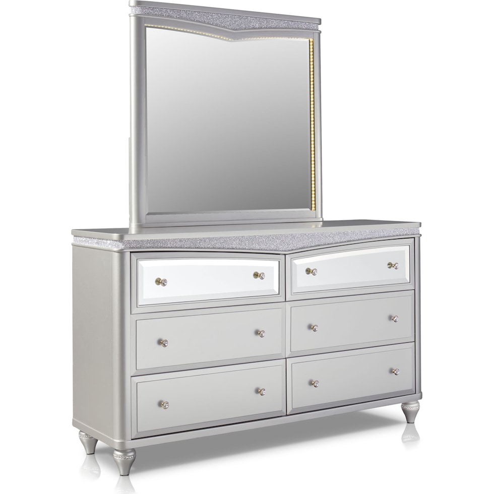 posh silver  pc king bedroom   
