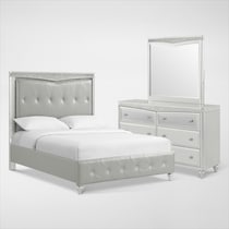 posh silver  pc king bedroom   