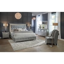 posh silver  pc full bedroom   