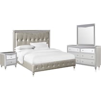 posh silver  pc king bedroom   