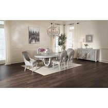 posh silver dining chair   