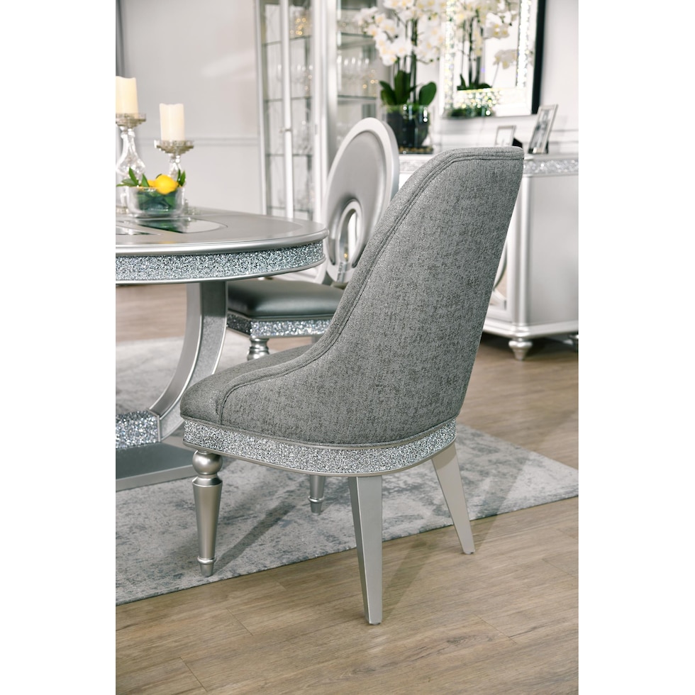 posh silver dining chair   