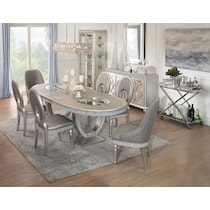 posh silver dining table   