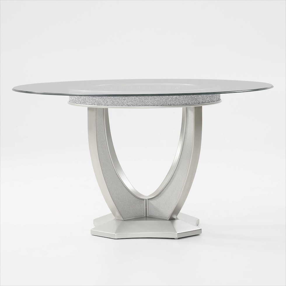 posh silver dining table   