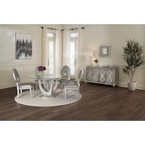 posh silver dining table   