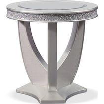 posh silver end table   