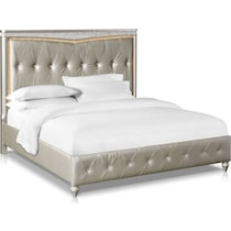 posh silver king bed   