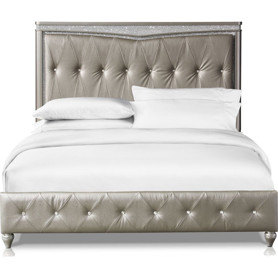 posh silver king bed   