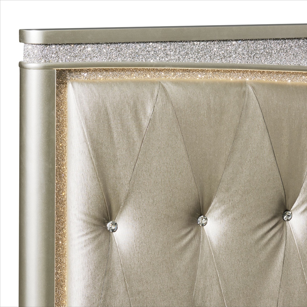 posh silver king bed   