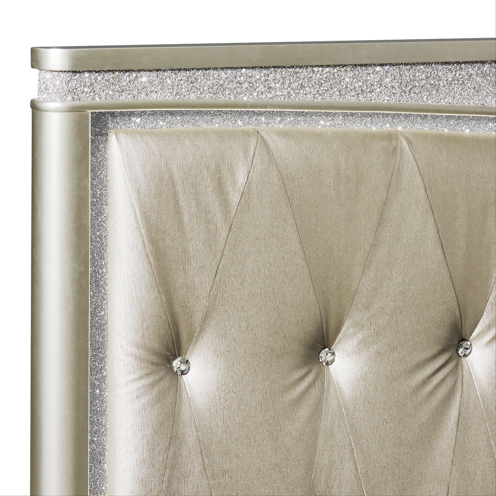 posh silver king bed   