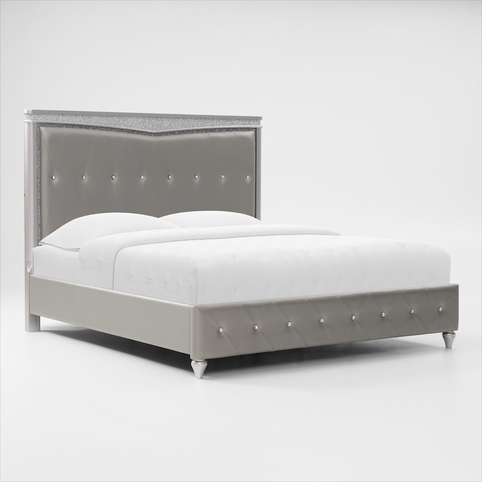 posh silver king bed web   