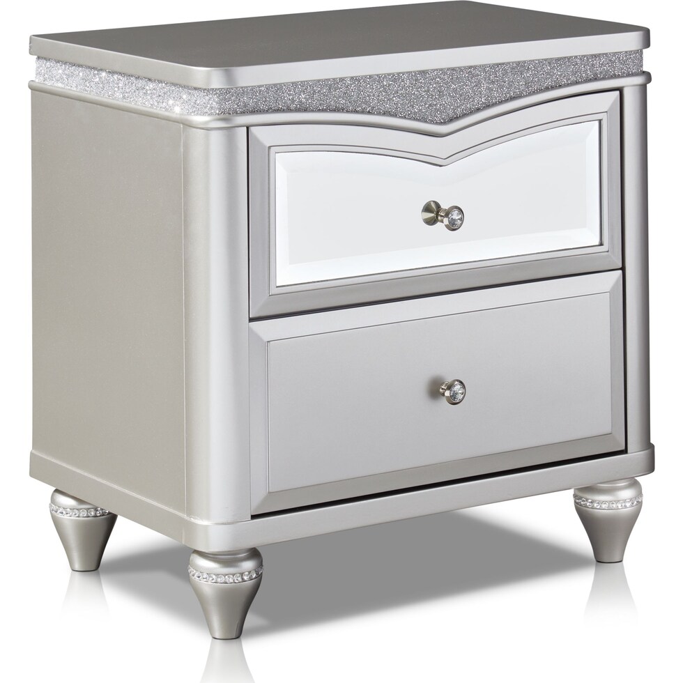 posh silver nightstand   