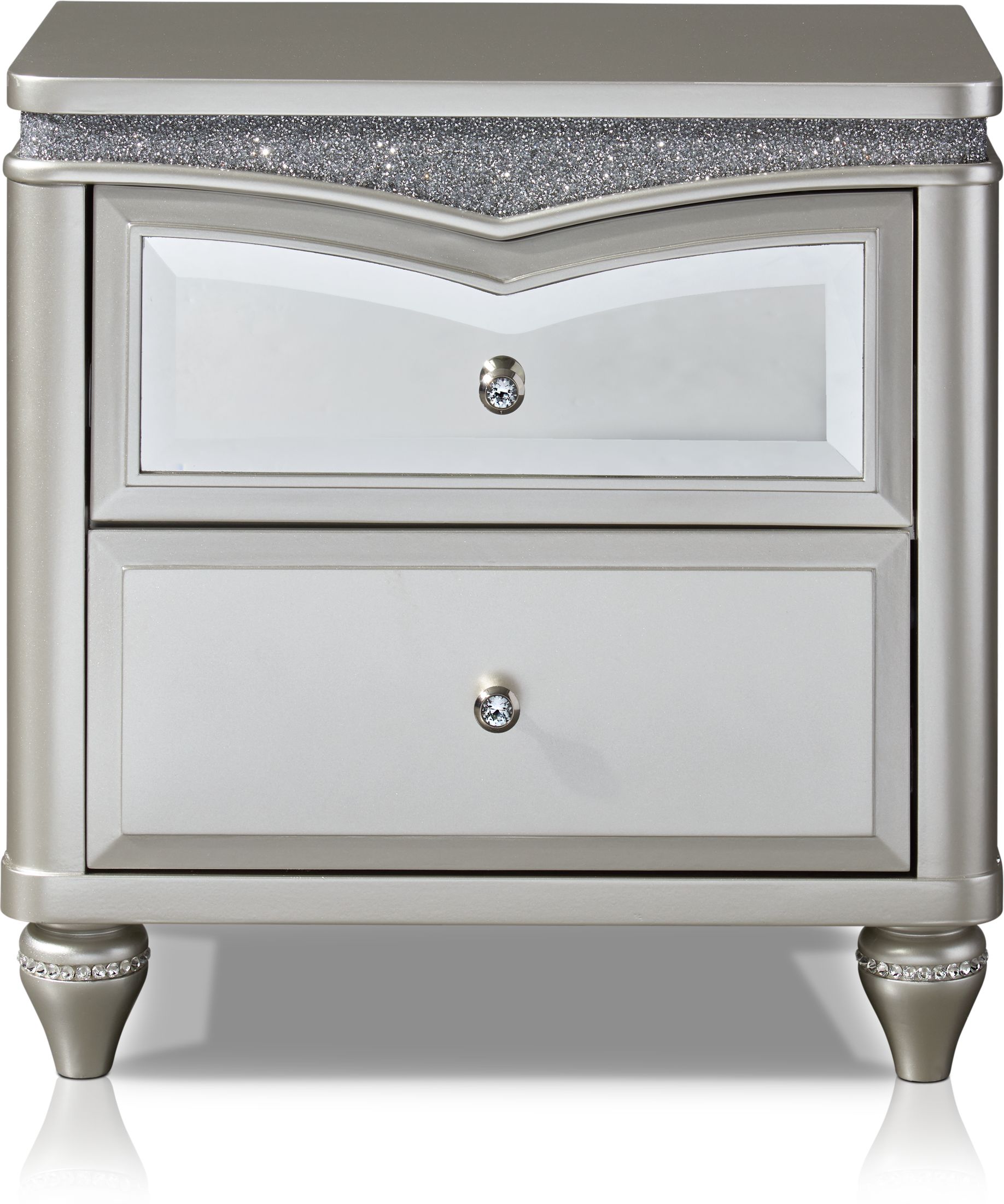 silver nightstand