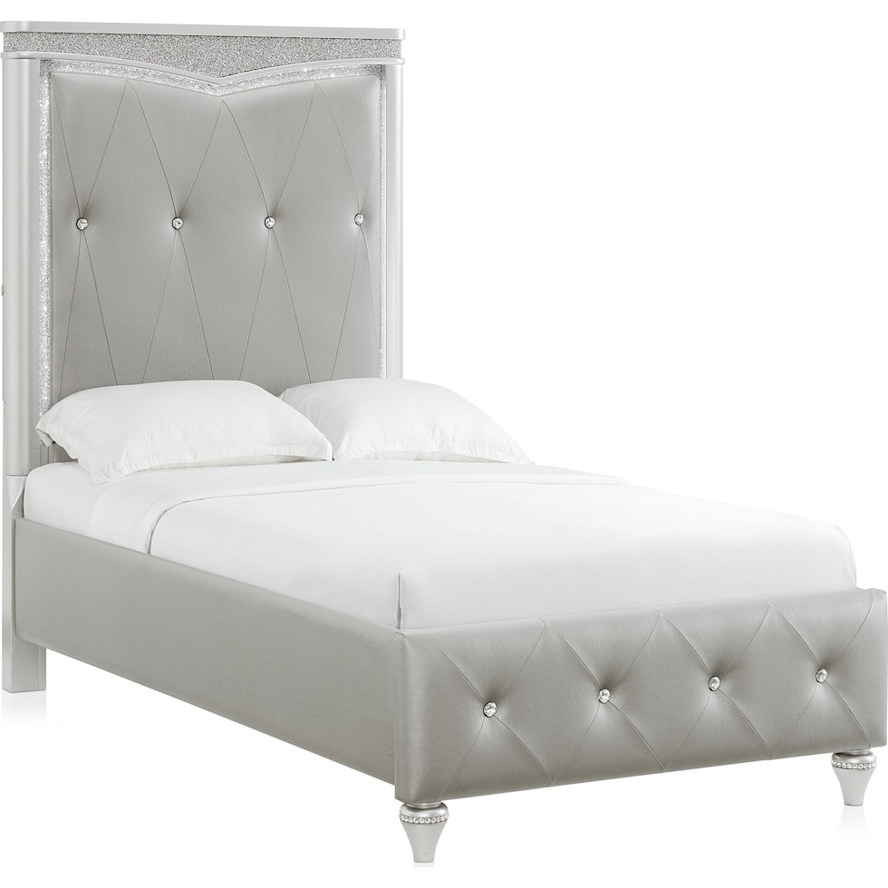 posh silver twin bed   