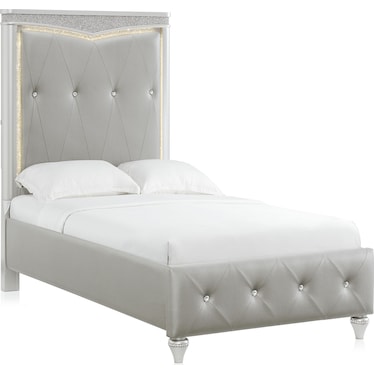 Posh Upholstered Twin Bed