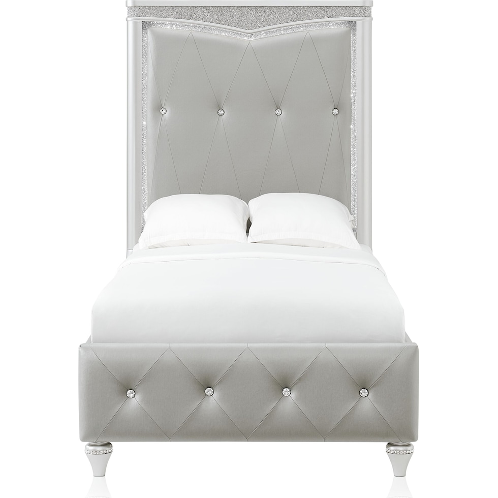 posh silver twin bed   