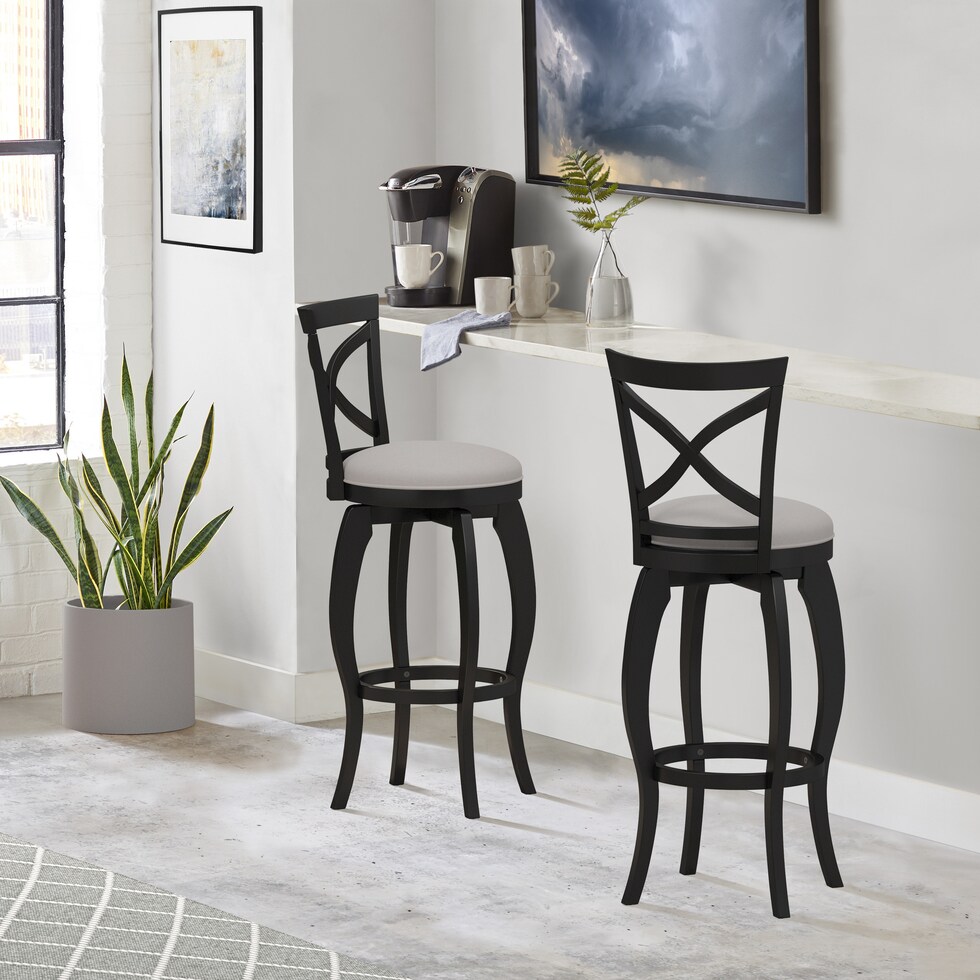 positano black bar stool   