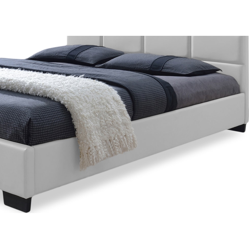 potenza white queen bed   