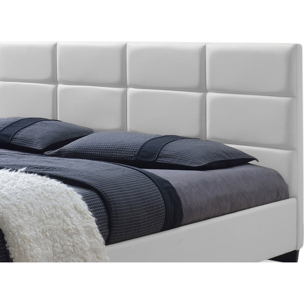 potenza white queen bed   