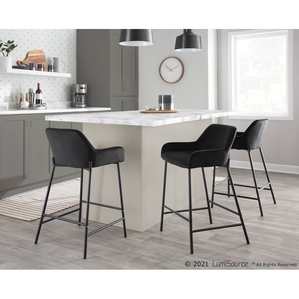 prague black counter height stool   